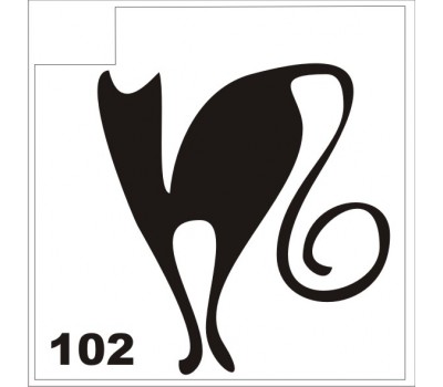Трафарет для блеск-тату кошка 102