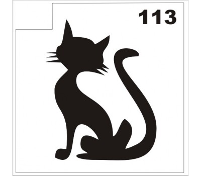 Трафарет для блеск-тату кот 113