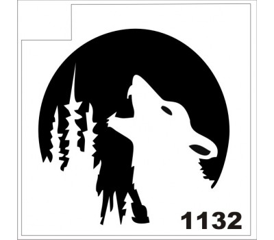 Трафарет для блеск-тату волк 1132