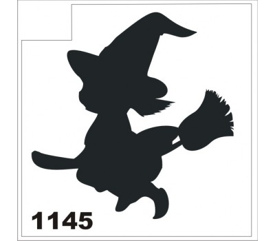 Трафарет для блеск-тату ведьмочка 1145
