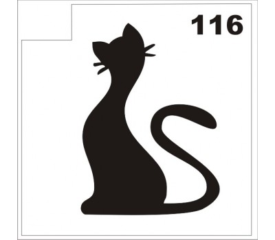Трафарет для блеск-тату кошка 116
