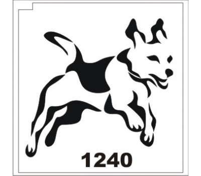 Трафарет для блеск тату собака 1240