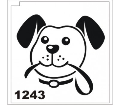 Трафарет для блеск тату собака 1243