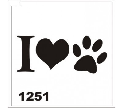 Трафарет для блеск тату я люблю собаку 1251