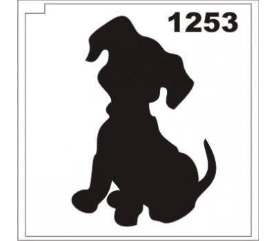 Трафарет для блеск тату собака 1253
