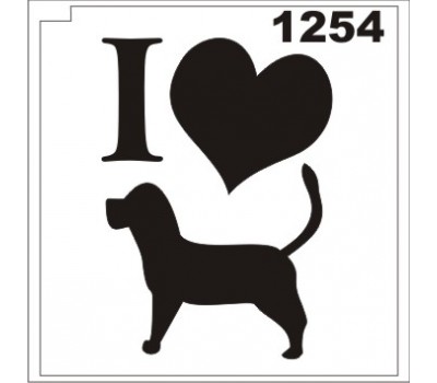 Трафарет для блеск тату собака 1254