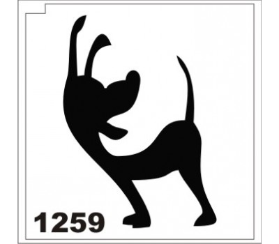 Трафарет для блеск тату собака 1259