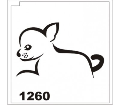 Трафарет для блеск тату собака 1260