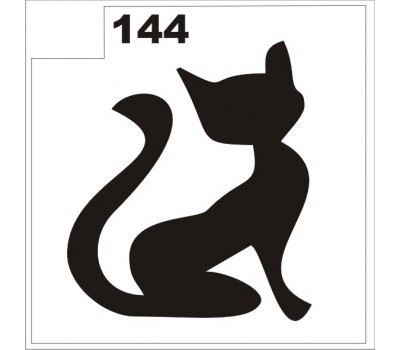 Трафарет для блеск-тату кошка 144 