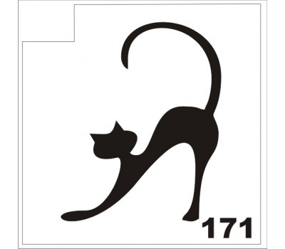 Трафарет для блеск-тату кошка 171