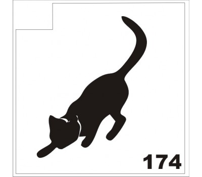 Трафарет для блеск-тату кот 174