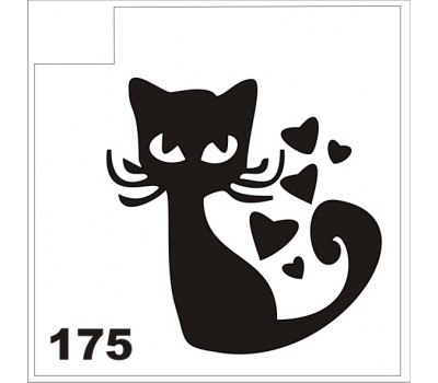 Трафарет для блеск-тату кошка 175 