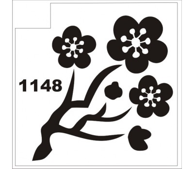 Трафарет для блеск-тату роза 1148