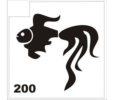 Трафарет для блеск-тату рыба 200