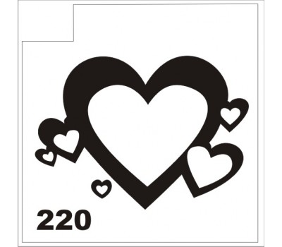 Трафарет для блеск-тату сердце 220