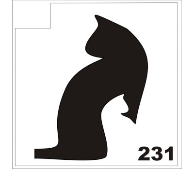 Трафарет для блеск-тату кошка 231