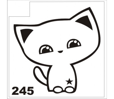 Трафарет для блеск-тату котик 245