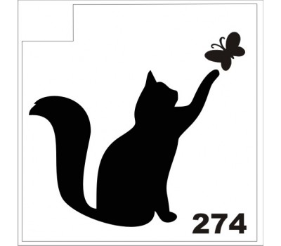 Трафарет для блеск-тату кот 274