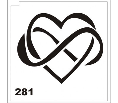 Трафарет для блеск-тату сердце 281