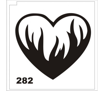 Трафарет для блеск-тату сердце 282