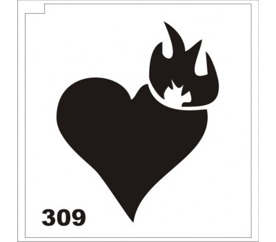 Трафарет для блеск-тату сердце 309