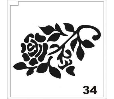 Трафарет для блеск тату роза 34