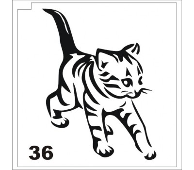 Трафарет для блеск тату тигрёнок 36