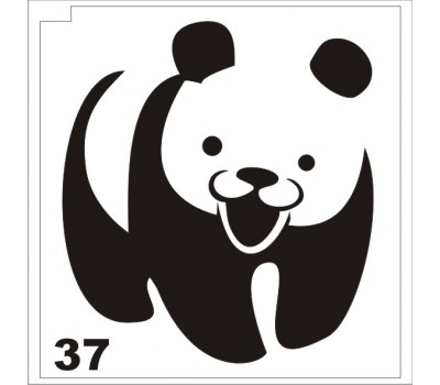 Трафарет для блеск тату панда 37