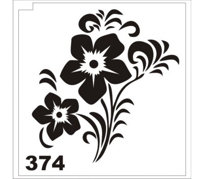 Трафарет для блеск-тату цветок 374