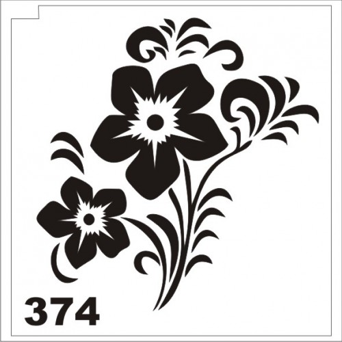 Трафарет для блеск-тату цветок 374.