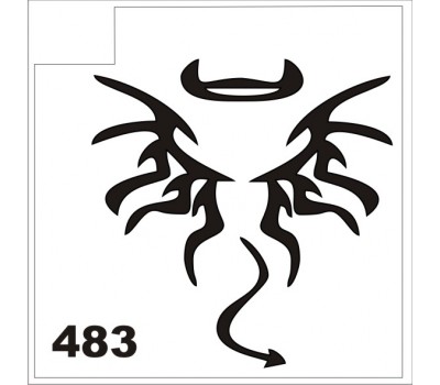 Трафарет для блеск-тату крылья дьявола 483