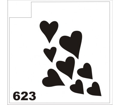 Трафарет для блеск-тату сердца 623