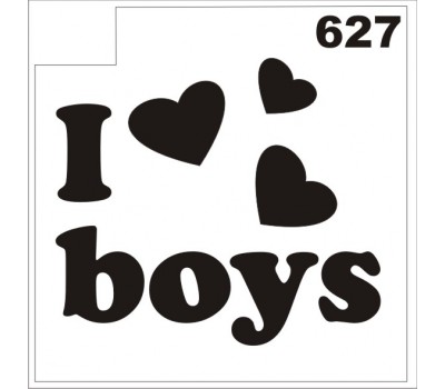 Трафарет для блеск-тату Люблю мальчиков 627
