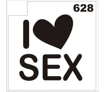 Трафарет для блеск-тату Люблю секс 628