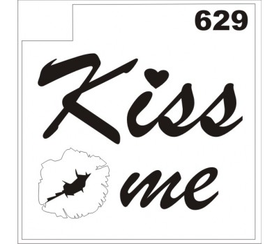 Трафарет для блеск-тату Поцелуй меня 629