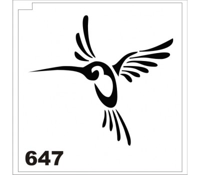 Трафарет для блеск-тату Птичка 647