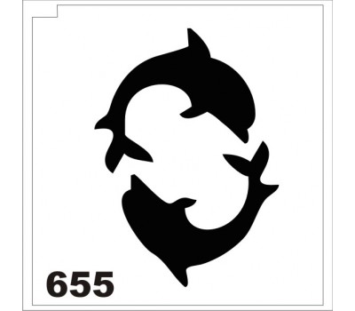 Трафарет для блеск-тату Дельфины 655