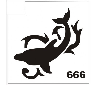 Трафарет для блеск-тату Дельфин 666