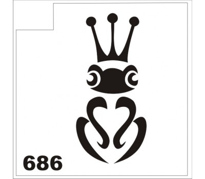Трафарет для блеск-тату Лягушка царевна 686