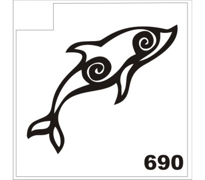 Трафарет для блеск-тату Дельфин 690