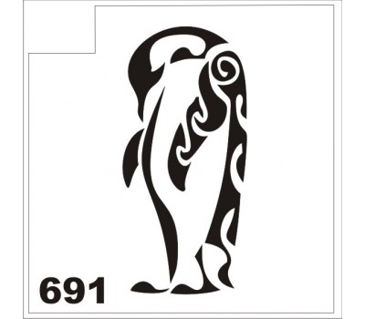 Трафарет для блеск-тату Пингвин 691