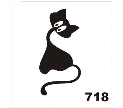 Трафарет для блеск-тату Кот 718