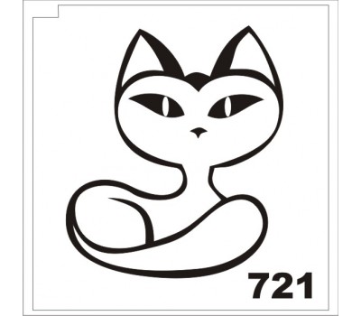 Трафарет для блеск-тату Кошка 721