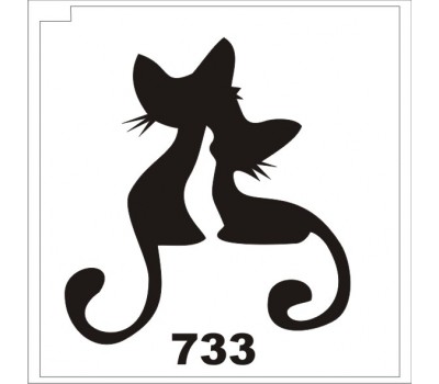 Трафарет для блеск-тату Коты 733