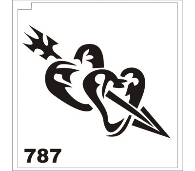 Трафарет для блеск-тату 787 Сердца