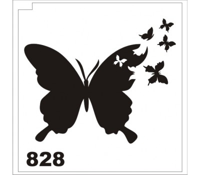 Трафарет для блеск-тату бабочка 828