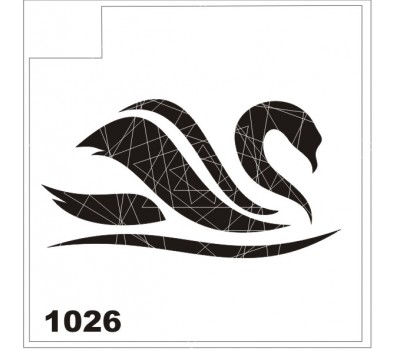 Трафарет для блеск-тату лебедь 1026