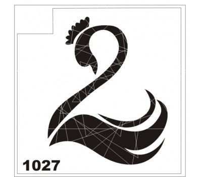 Трафарет для блеск-тату лебедь 1027