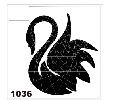 Трафарет для блеск-тату лебедь 1036